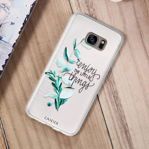 Image of Floral Flowers Leaves Phone Case For Samsung Galaxy S6 S7 Edge S8 Plus Note 8 Cases Capa Soft TPU Flowers Cover Silicone Shell Coque