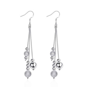 Silver plated Drop Beaded Earrings