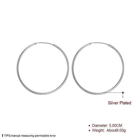 Image of Silver plated Big Circle Hoop earrings