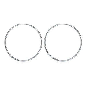 Silver plated Big Circle Hoop earrings