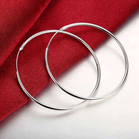 Image of Silver plated Big Circle Hoop earrings