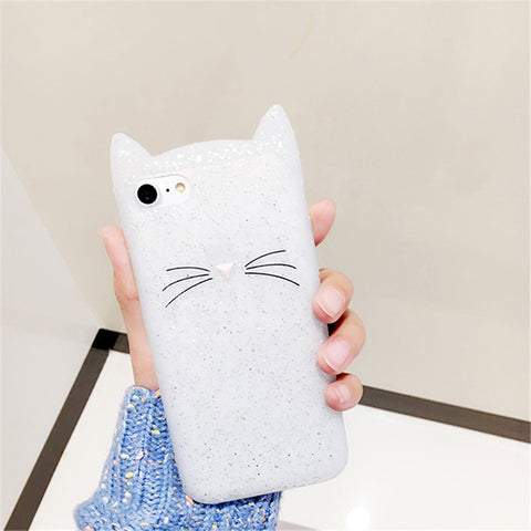 Image of For Samsung Galaxy S6 S6 Edge S7 Edge S8 S8Plus Case Cute 3D Black beard Cat Ears Animal Cartoon Capa Soft Silicone Phone Cases kitty