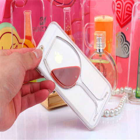 Image of Red Wine Cup Liquid Transparent Case For Apple iPhone 7 7 plus 6 6S plus 5 5S 5C 4 4S Phone Cases Back Covers
