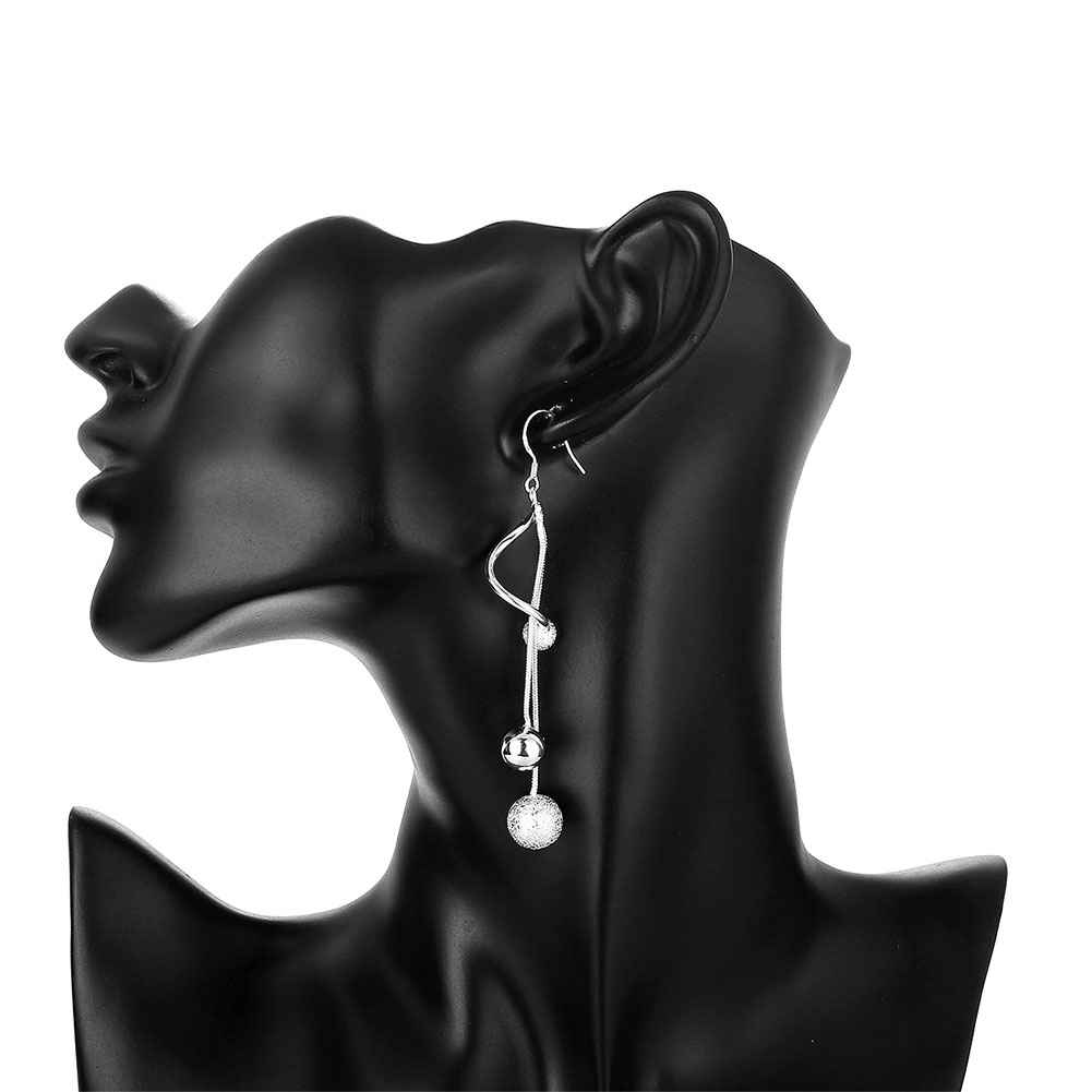 Silver Twisted Drop Earrings