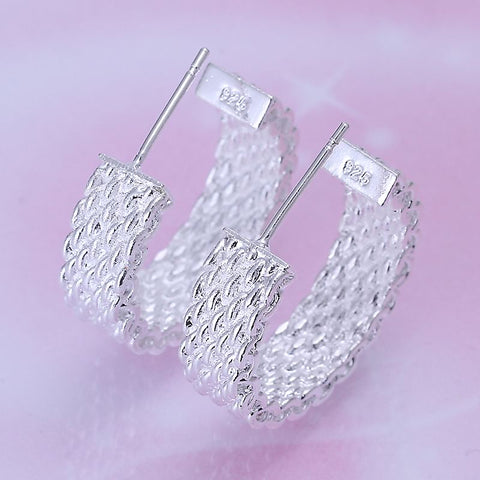 Image of Silver Plated Woven Design Stud