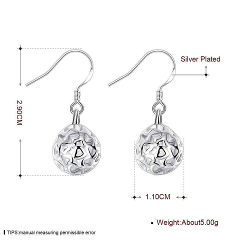Image of Silver plated earrings with heart cut-outs