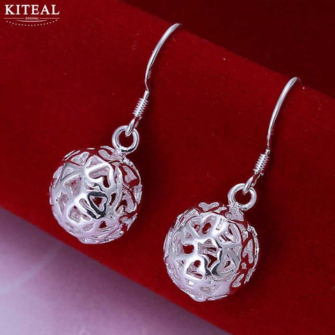 Image of Silver plated earrings with heart cut-outs