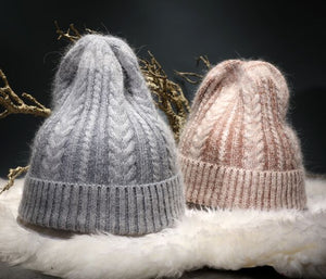 Winter Hat Real Rabbit Fur Unisex Beanie Hat