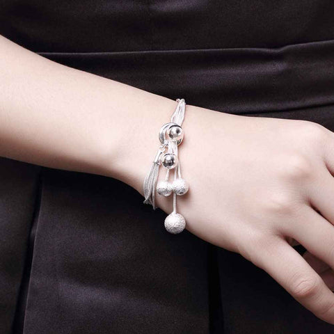 Image of Silver plated Strand Sand beads bracelet