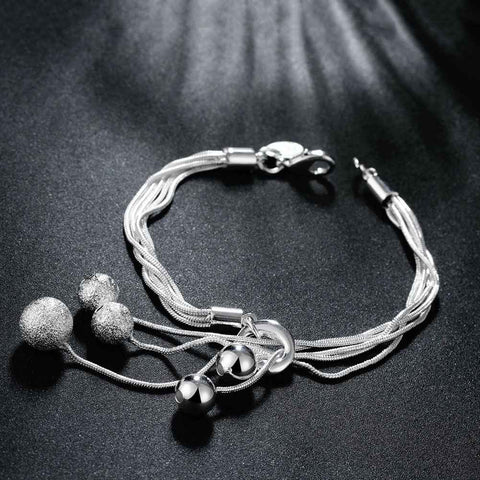 Image of Silver plated Strand Sand beads bracelet