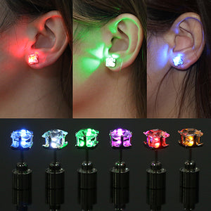 LED Light Ear Studs Square Earrings - Free + Shipping