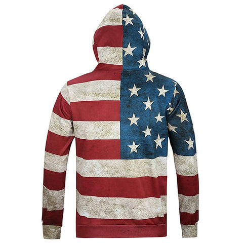 Image of USA Flag Stars Stripped Hoody Hoodies With Cap Hooded Tops North America Fashion Men/women 3d Sweatshirts Print USA Flag Stars Stripped Hoody Hoodies With Cap Hooded Tops