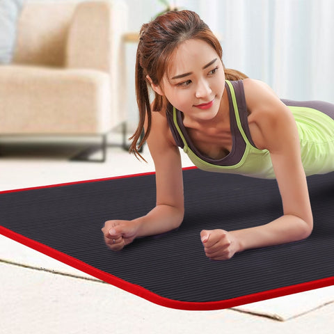 Image of New 10mm Thickened Non slip 183cmX61cm Yoga Mat NBR Fitness Gym Mats Sports Cushion Gymnastic Pilates Pads With Yoga Bag & Strap Yoga Mats