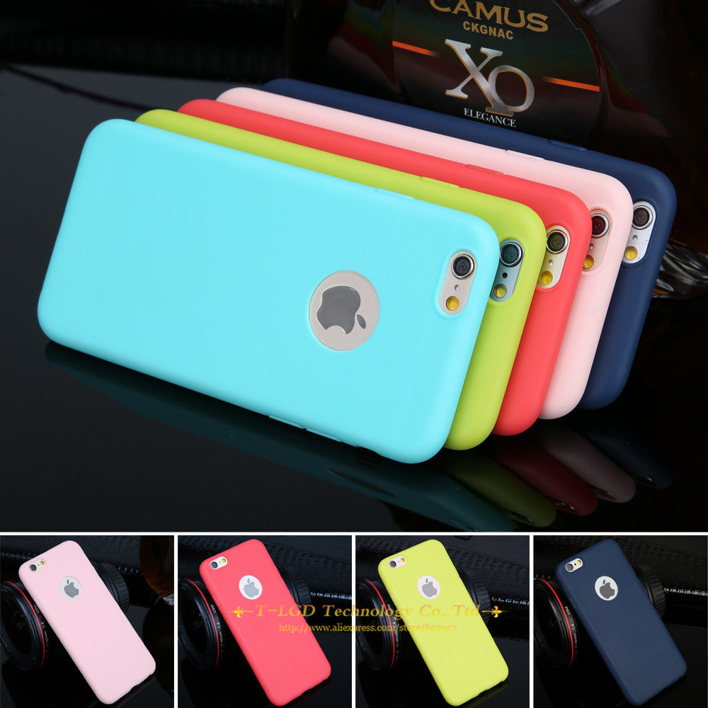 Candy Colors Soft TPU Silicon Phone Cases For iPhone 6 6s 5 5s SE 7 7 Plus Coque Capa