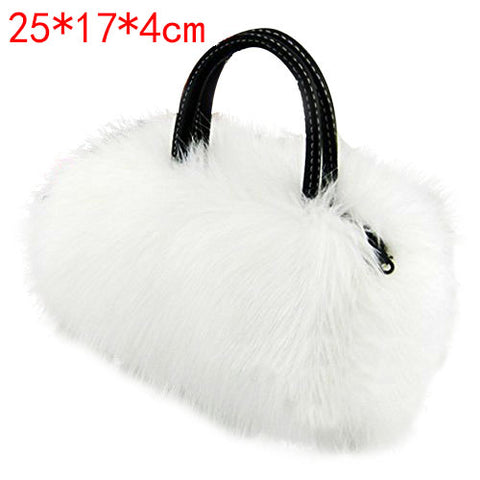 Image of Faux Rabbit Fur bags Small Messenger Bag for Women Cross body Shoulder Strap Bag Winter