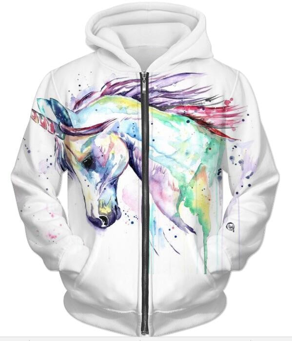 Unicorn 3D printed Hoodies Jacket hoodie fleece high quality