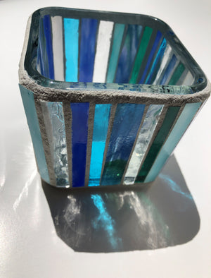 Ocean Mosaic Glass Votive