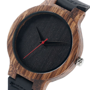Bamboo Wooden Modern Men's Quartz with Soft Leather band