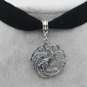 M211 Dongmanli Classic Vintage Ice And Fire Game Of Thrones Daenerys Targaryen Dragon Necklace Badge Link Chain Necklace