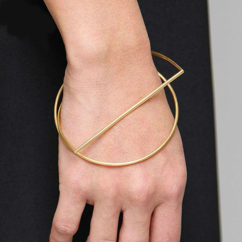 Minimal Modern Jewelry  Square/Round Geometric Bracelets & Bangles