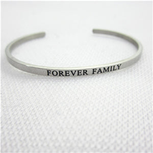 Stainless Steel Engraved Positive Inspirational Quote Hand Stamped BAR Cuff Bracelet Mantra Bangle for women (COLOR:SILVER)