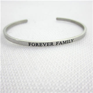 Image of Stainless Steel Engraved Positive Inspirational Quote Hand Stamped BAR Cuff Bracelet Mantra Bangle for women (COLOR:SILVER)