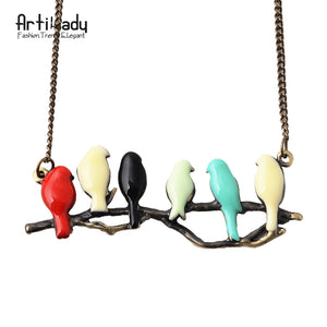 lovely bird on branch necklace fashion pendant women  jewelry