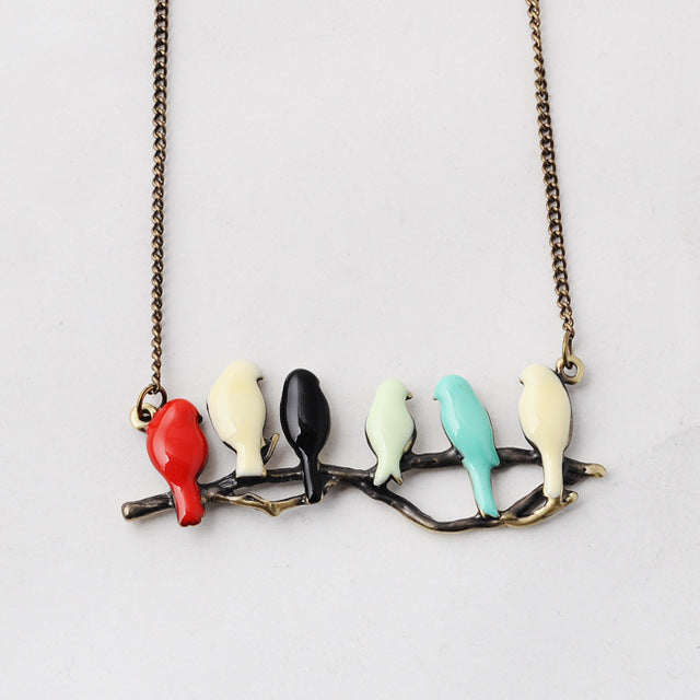 lovely bird on branch necklace fashion pendant women  jewelry