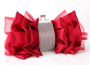 Women handbags Women Clutch Wedding/bridal white/red Rhinestone silk satin Bag ladies evening/prom/shoulder/messenger bags