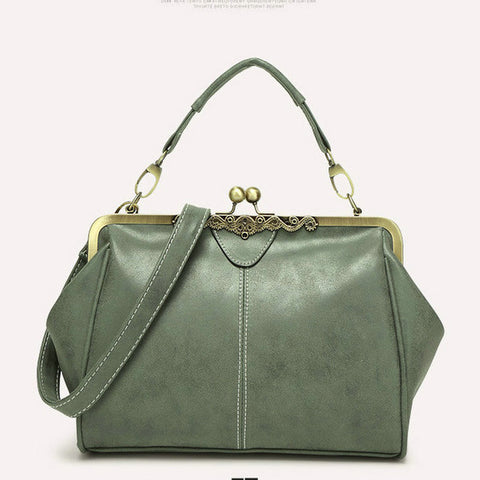 Image of Vintage Classic Metal Clasp Handbags Famous Brand Designer High Quality