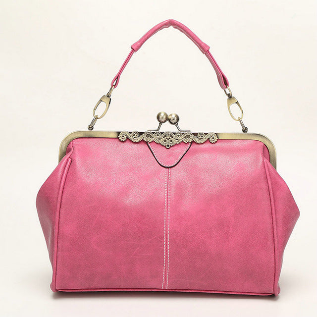 Vintage Classic Metal Clasp Handbags Famous Brand Designer High Quality