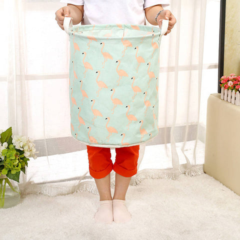 Cotton Linen Waterproof Laundry Basket Folding Clothes Storage Box/Basket/Bucket Children Toys Organizer Container