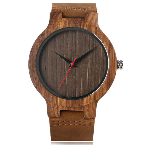 Image of Bamboo Wooden Modern Men's Quartz with Soft Leather band