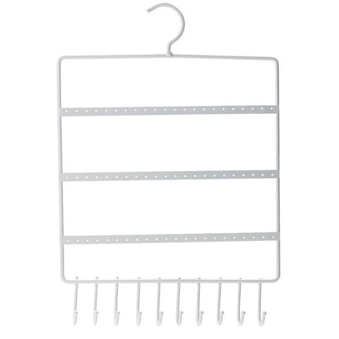 Image of Earring and necklace Organizer with 66 Holes and 10 Hooks
