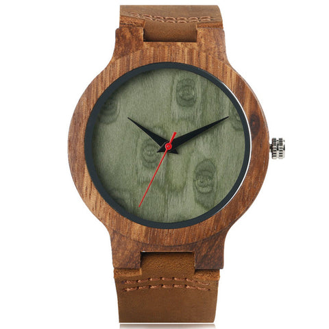 Image of Bamboo Wooden Modern Men's Quartz with Soft Leather band