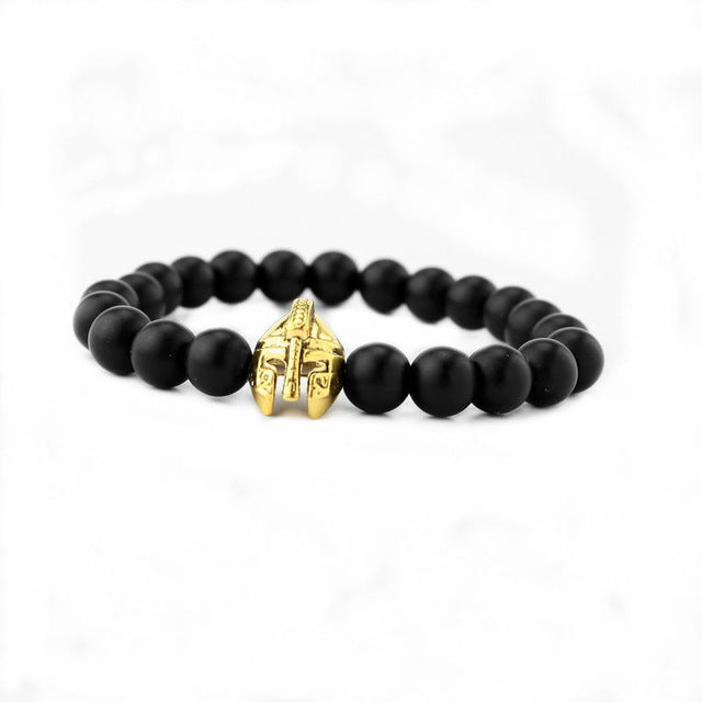 High quality matte beads bracelets Spartan warrior Mask bracelet