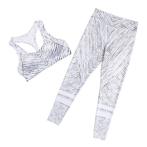 Image of YEL 2017 Compression Fitness Yoga Set Women Sport Costume Stripe Workout Leggings Female Gym Clothes Jogging Running Tracksuit