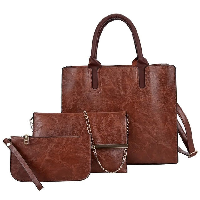 3pcs/Set Women Composite Bags Ladies Handbags PU Leather Shoulder Messenger Bags Tote Bag Shoulder Bags