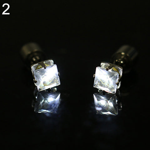 Image of LED Light Ear Studs Square Earrings - Free + Shipping