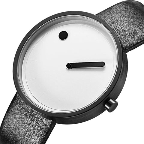 Image of Creative Quartz watch men Casual Black quartz-watch Simple strap