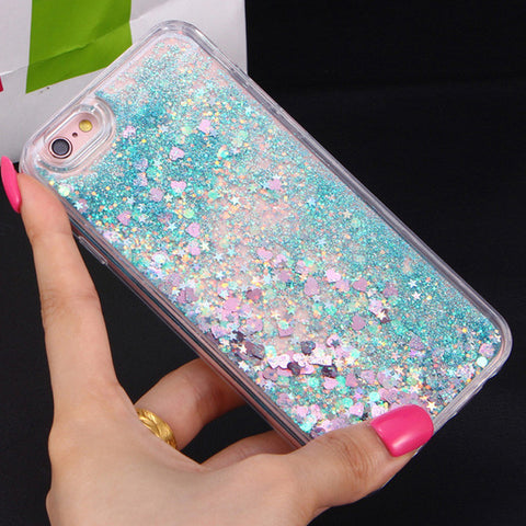 Image of Love Heart Glitter Dynamic Liquid Quicksand Cases for iPhone 6 Cases 5 5s SE 6s Plus for iPhone 7 Case 7 Plus Soft Silicon p35
