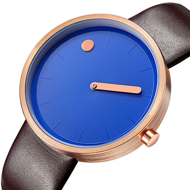 Creative Quartz watch men Casual Black quartz-watch Simple strap