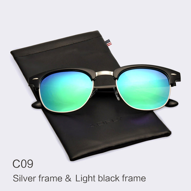 Classic Half Metal Polarized Sunglasses Men Women Brand Designer Glasses Mirror Sun Glasses Fashion