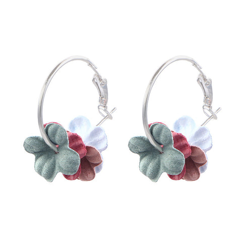 Image of Flower Drop Earrings Colorful Petals
