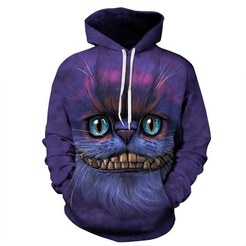 Image of Cheshire Cat Hooded Hoody Tops  Sweatshirts Men/Women Hoodies