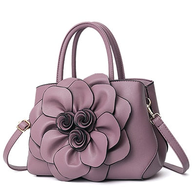 Image of Gorgeous Floral Leather Handbag or Purse  with Shoulder or Crossbody strap