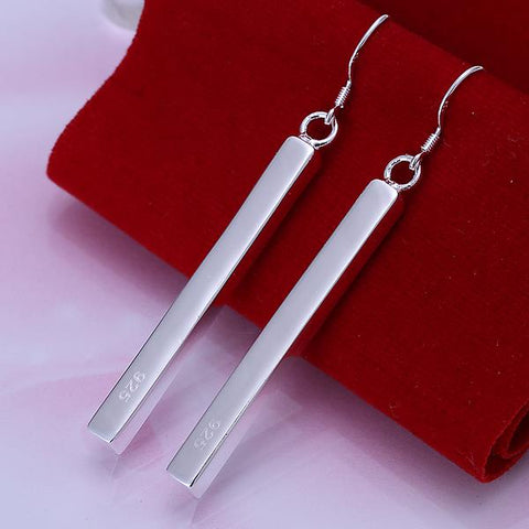 Image of Free Shipping!!Wholesale Silver Plated Earring,Wedding Jewelry Accessories,Fashion Straight Line Long Earrings For Women