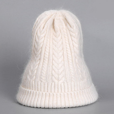 Image of Winter Hat Real Rabbit Fur Unisex Beanie Hat